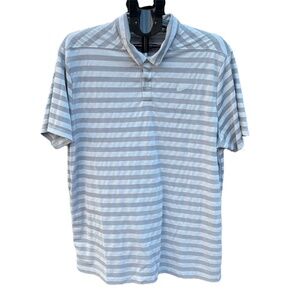 Nike Golf Polo Shirt Men’s XL Dri-FIT Gray Stripe Country Club